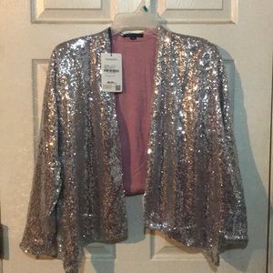 Silver sequin blazer